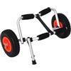 HOMCOM Carrello Porta Kayak, Trolley Carrello Porta Canoa Pieghevole in Alluminio con Imbottiture Antiscivolo