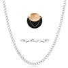 Aretas Collana a catena cubana in acciaio inossidabile da 3/4/5/6 mm, per uomo e uomo, gioielli in argento, regali di Natale per uomo, ragazzi, bambini, lunghezza 40/55/50 cm, 16in, Acciaio