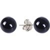 Inmaculada Romero IR Orecchini da donna con perle nere da 12 mm in argento sterling 925m.