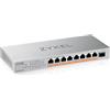 Zyxel Switch PoE 8 Porte | Unmanaged Multi-Gigabit Switch Ethernet 2.5G | 8x PoE++ Budget 100W + 1x 10Gb SFP+ | Montaggio su Desktop o a Parete [XMG-108HP]