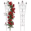 Relaxdays griglia per rampicanti, Set 2, 115x32 cm, Vintage, Metallo, Supporto per Piante in Vaso, Giardino, Marrone