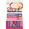 INABA Churu Hairball Control, Snack Cremoso per Gatti Contro i Boli di Pelo, Ricette al Tonno, Pollo e Salmone, Puré Vellutato con Fibre Aggiunte, Ricco di Omega 3 e 6, Alta Umidità, 40 Stick da 14 g
