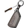 Tecart Custodia per chiave auto, adatta per VW Volkswagen Cupra Formentor Golf 8 Multivan Seat Leon per Skoda Octavia Portachiavi Cover 3 tasti in lega di zinco pelle accessorio auto marrone