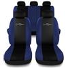 Susy Shop Set Coprisedili Per Auto Universali Con Schienale Posteriore Con 2 Zip, Fodere Auto Airbag Compatibili (Nero/Blu Scuro)