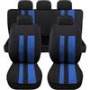 Susy Shop Coprisedili Auto Modello Universale Per Auto Utilitarie Medie Piccole Modello LS07 Colore Blu Kit Anteriore e Posteriore Non Adatto ai SUV