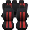 Susy Shop Coprisedili Auto Modello Universale Per Auto Utilitarie Medie Piccole Modello LS07 Colore Rosso Kit Anteriore e Posteriore Non Adatto ai SUV