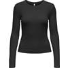 ONLY Onlcheckie Life L/S Top Box Jrs, Nero, S