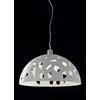 Illuminando GEO SOSPENSIONE CON CUPOLA TRAFORATA IN 2 MISURE METALLO BIANCO O SABBIA LAMPADINE ATTACCO E27 MODERNA