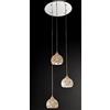 Illuminando GEO SOSPENSIONE 3 LUCI D40 CM CON DIFFUSORI TRAFORATI IN METALLO BIANCO O SABBIA LAMPADINE ATTACCO E14 MODERNA