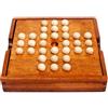 Generic Peg Solitaire fatto a mano - Tavola in legno colorata, puzzle interattivo, gioco creativo per famiglie, kit di intrattenimento educativo | Set di gioco solitario Posizionamento per