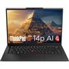 Lenovo ThinkPad T14p Gen 2 Business Laptop, 2025, 14.5 3072×1920 IPS, Intel-16 Core Ultra 9 185H, 32GB DDR5, 2TB SSD, Win11 Pro, Backlit KB, Wi-Fi 6E, BT 5.3, Thunderbolt 4, fotocamera IR 1080p, nero