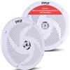 Pyle Altoparlanti Marini, Casse Audio 16,5 Centimetri, Speaker 2 Vie Impermeabili con Potenza di 240 Watt, Design Compatto, 1 Paio, Bianco