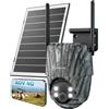 COCOCAM 24/7 Registrazione AOV 4G Telecamera Esterno con SIM, Fototrappola Animali Rilevamento, 30m 2K Visione Notturna, Rilevamento AI, 15000mAh Batteria & 8W Pannello Solare, eSIM Inclusa (NO WIFI)