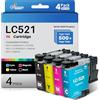 Q-image LC521 LC521VAL Cartuccia Compatibili con Brother LC 521 Multipack Cartucce per Brother DCP-J1310DW DCP-J1360DW DCP-J1460DW DCP-J1313DW DCP-J1260W J1310DW J1360DW J1460DW (Confezione da 4)