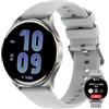 IOWODO Smartwatch Elegante con Display AMOLED 1,43, Chiamate Bluetooth, Orologio Intelligente Uomo Donna IP68, Monitoraggio Salute e Sonno, 110+ Sport, 2 Cinturini, Android iOS