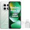 XIAOMI REDMI Note 15 4G Smartphone 8+256GB, Schermo AMOLED FHD+ 6,77, MediaTek Helio G100-Ultra, fotocamera da 108MP, batteria da 6000 mAh, verde, incluso 67 W Charger