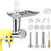 MMOBIEL Attacco per Tritacarne Acciaio Inox per KitchenAid - 4 Piastre di Macinazione, 3 Tubi Riempimento per Salsiccia, 2 Lame per Macinare, 1 Formatore per Polpette - Lavabile in Lavastoviglie - Di MMOBIEL