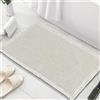 FASCINATDECO Tappeto Bagno Assorbente - Tappeti Bagno Antiscivolo Waffle Assorbente ad Asciugatura Rapida - Tappeto Bagno Antiscivolo Lavabile Morbido in Microfibra (Bianco,60x90 cm)