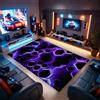 RUILBJM Tappeto per Soggiorno e Camera da Letto,Motivo Geometrico Neon 3D Cool Vision per Adolescenti Ragazzi stanza da gioco,Morbida flanella Antiscivolo Gaming Rug (Viola,120 * 160cm)