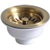 Girftong Filtro per lavello da cucina, 114 mm, in acciaio inox dorato, per foro da 83-90 mm, accessorio per lavello placcato PVD con diametro esterno di 47,5 mm