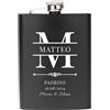 Stepdiy Fiaschetta Personalizzata da 227 ml, Fiaschetta per Liquori con Incisione per Testimoni, in Acciaio Inossidabile - Regali Personalizzati per Testimoni (Nero)