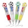 LQMK Confezione da 4 penne a sfera multicolore 4 in 1 da 0,5 mm, mini penne a tema sportivo, per bambini, feste, regali scolastici