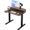 HUANUO 80 x 53 cm Piccola Scrivania con Cassetti, Supporto a Morsetto a C, Scrivania Regolabile in Altezza, Scrivania Stand Up per Ufficio Domestico con 4 Altezza