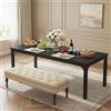 Lailang 200cm Tavolo da Pranzo, Tavolo Cucina, Tavolo Legno, Tavolo da Pranzo Rettangolare, Tavolo Ufficio Riunioni, 200 x 70 x 75 cm, Nero