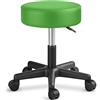 TRESKO, sgabello girevole da lavoro, per estetiste, per studi, regolabile in altezza, con ruote, girevole a 360°, superficie imbottita da 10 cm e 8 colori
