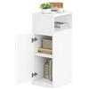 BEWISHOME Comodino Stretto, Vano Portaoggetti Aperto Con Anta, Ripiani Regolabili in Altezza, 65x25x30 cm, Design Moderno per Camera da Letto e Soggiorno, Bianco, EFCG03W