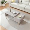 [en.casa] Tavolino da Salotto con Cassetto Laterale e Scomparto Aperto Tavolo Basso Centrale da Caffè con Ripiano per Soggiorno Ufficio Studio 106 x 59 x 44 cm - Bianco