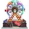 Avilia - Ruota Panoramica Animata Joywheel Giostra Natalizia con Luci LED Colorate e Musica, Decorazione Dipinta a Mano a Batteria per Casa, Tavolo o Regalo Festivo Unico