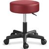 TRESKO, sgabello girevole da lavoro, per estetiste, per studi, regolabile in altezza, con ruote, girevole a 360°, superficie imbottita da 10 cm e 8 colori