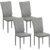 WOLTU Set di 4 Sedie per Sala da Pranzo, Sedie da Cucina con Schienale Alto, con Gambe in Metallo e Rivestimento in Ecopelle, Grigio,