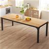 Tribesigns Tavolo da pranzo Industriale da 200 x 70 x 75 cm, per 6-8 persone, Tavolo da Pranzo Rettangolare per sala da pranzo, cucina, soggiorno, con gambe in Metallo Resistente, Noce Chiaro