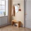 [en.casa] Panca da Scarpe per Ingresso Seduta Aggiuntiva per Soggiorno Camera da Letto Panchetta Mobile Porta Oggetti per Bagno Corridoio Spogliatoio in Bambù Naturale 90 x 33 x 43 cm