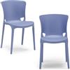 REDÒKASA Set 2 sedie in polipropilene JUMBO, MADE IN ITALY, impilabile, resistente ai raggi UV, design moderno, ideale per sala da pranzo, cucina, bar, ristoranti o giardino (Carta da Zucchero, 2)