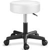 TRESKO, sgabello girevole da lavoro, per estetiste, per studi, regolabile in altezza, con ruote, girevole a 360°, superficie imbottita da 10 cm e 8 colori