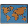 Balvi Zerbino World Map Colore azzurro Tappeto da interno o da esterno. Polyestere/plastica PVC 45x65