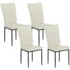 WOLTU Set di 4 Sedie per Sala da Pranzo, Sedie da Cucina con Schienale Alto, con Gambe in Metallo e Rivestimento in Velluto, Crema,