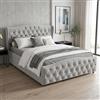 MOTUZP Letto imbottito matrimoniale 140 x 200 cm, Letto di Stoccaggio Idraulico
