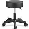 TRESKO, sgabello girevole da lavoro, per estetiste, per studi, regolabile in altezza, con ruote, girevole a 360°, superficie imbottita da 10 cm e 8 colori