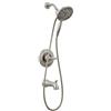 Delta Arvo Serie 14 - Set di rubinetti per vasca da bagno in nichel spazzolato con soffione doppio 2 in 1 In2ition con doccetta combinata, kit di finiture valvole, scudo in acciaio inox 144840-SP-I