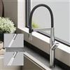 doporro Miscelatore Cucina Flessibile Girevole a 360° in Acciaio Inox 304, Finitura Argento Spazzolato, Altezza 57 cm, Cartuccia Ceramica, 2 Tipi di Getto, Aeratore Rimovibile, Turnix-01