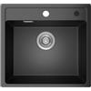 ANYCEE Lavandino Cucina Nero 45x46 cm, Lavello Cucina 1 Vasca in Granito, Lavello Nero con 80% Sabbia Quarzo per Mobile da 45cm, Vasca Singola con Sifone e Scarico