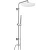 Görbach Colonna Doccia Acciaio Inox Senza Miscelatore Fori Muro Regolabili Set Doccia a Pioggia Con Doccetta a Mano e Soffione Doccia in INOX Tondo 25cm
