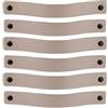 Brute Strength - Maniglie in pelle per mobili - Grigio chiaro - 6 pezzi - 20 x 2,5 cm - Maniglia per mobili, maniglia per porte per cucina, bagno, armadi, comò, legno