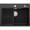 ANYCEE Lavello Nero in Granito 60x46 cm, Lavandino Cucina Nero con Cestello di Scarico, Lavello Cucina 1 Vasca per Mobile da 60 cm, Lavandino di 80% Sabbia Quarzo con Sifone e Scarico