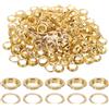 QUARKZMAN 200 Set Occhielli, Occhielli In Ottone Autoserranti Da 10mm Con Rondelle Per Cinture, Scarpe, Abbigliamento, Nuclei Di Perline, Progetti Fai Da Te, Colore Oro