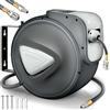 TRESKO® Avvolgitubo Aria Compressa 30 mt con Tubo | Avvolgitubo Pneumatico attacco 1/4 | Dispositivo di Arresto Automatico e Riavvolgitore Automatico, Grigio